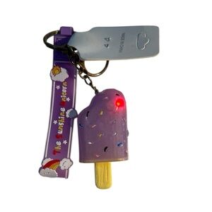 Purple Popsicle Keychain with Flashing Light